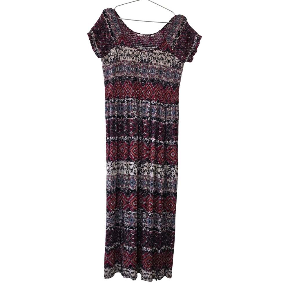Soft Surroundings Boho Maxi Dress Multicolor Tribal Print Women Size XL Rayon